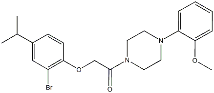 1-[(2-bromo-4-isopropylphenoxy)acetyl]-4-(2-methoxyphenyl)piperazine Struktur