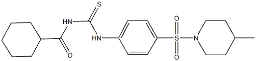 N-(cyclohexylcarbonyl)-N'-{4-[(4-methylpiperidin-1-yl)sulfonyl]phenyl}thiourea Struktur