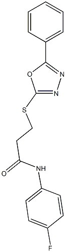 N-(4-fluorophenyl)-3-[(5-phenyl-1,3,4-oxadiazol-2-yl)thio]propanamide Struktur