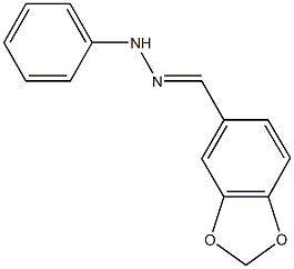 1,3-benzodioxole-5-carbaldehyde phenylhydrazone Struktur