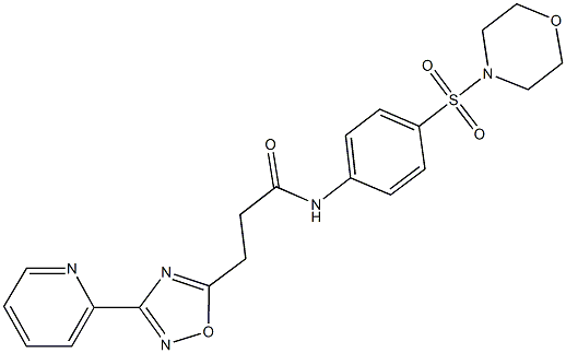 N-[4-(4-morpholinylsulfonyl)phenyl]-3-[3-(2-pyridinyl)-1,2,4-oxadiazol-5-yl]propanamide Struktur