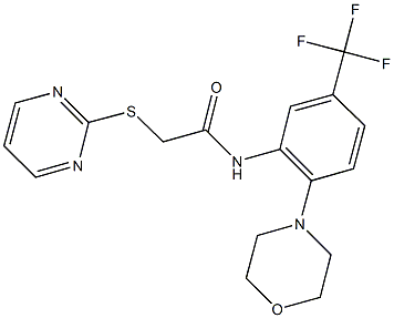 N-[2-(4-morpholinyl)-5-(trifluoromethyl)phenyl]-2-(2-pyrimidinylsulfanyl)acetamide Struktur