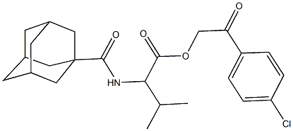 2-(4-chlorophenyl)-2-oxoethyl 2-[(1-adamantylcarbonyl)amino]-3-methylbutanoate Struktur