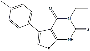 3-ethyl-5-(4-methylphenyl)-2-thioxo-2,3-dihydrothieno[2,3-d]pyrimidin-4(1H)-one Struktur