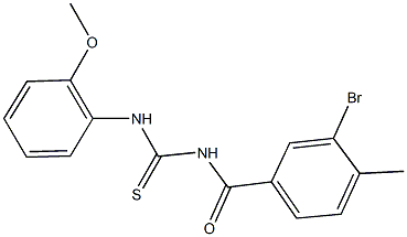 N-(3-bromo-4-methylbenzoyl)-N'-(2-methoxyphenyl)thiourea Struktur