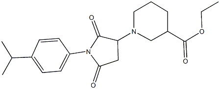 ethyl 1-[1-(4-isopropylphenyl)-2,5-dioxo-3-pyrrolidinyl]-3-piperidinecarboxylate Struktur