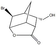 2-bromo-9-(hydroxymethyl)-4-oxatricyclo[4.2.1.0~3,7~]nonan-5-one Struktur