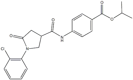 isopropyl 4-({[1-(2-chlorophenyl)-5-oxo-3-pyrrolidinyl]carbonyl}amino)benzoate Struktur