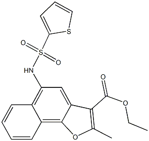 ethyl 2-methyl-5-[(2-thienylsulfonyl)amino]naphtho[1,2-b]furan-3-carboxylate Struktur