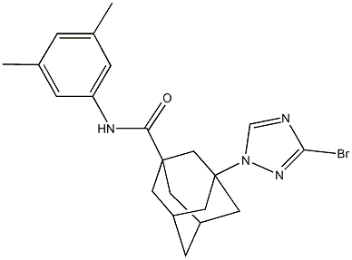 3-(3-bromo-1H-1,2,4-triazol-1-yl)-N-(3,5-dimethylphenyl)-1-adamantanecarboxamide Struktur