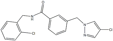 N-(2-chlorobenzyl)-3-[(4-chloro-1H-pyrazol-1-yl)methyl]benzamide Struktur