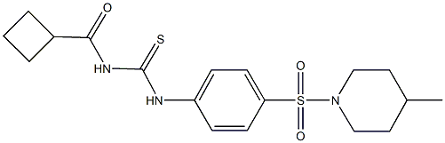 N-(cyclobutylcarbonyl)-N'-{4-[(4-methyl-1-piperidinyl)sulfonyl]phenyl}thiourea Struktur