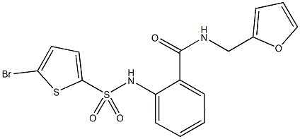 2-{[(5-bromo-2-thienyl)sulfonyl]amino}-N-(2-furylmethyl)benzamide Struktur