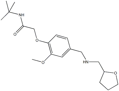 N-(tert-butyl)-2-(2-methoxy-4-{[(tetrahydro-2-furanylmethyl)amino]methyl}phenoxy)acetamide Struktur