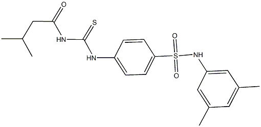 N-(3,5-dimethylphenyl)-4-({[(3-methylbutanoyl)amino]carbothioyl}amino)benzenesulfonamide Struktur