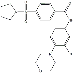 N-[3-chloro-4-(4-morpholinyl)phenyl]-4-(1-pyrrolidinylsulfonyl)benzamide Struktur