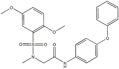 2-[[(2,5-dimethoxyphenyl)sulfonyl](methyl)amino]-N-(4-phenoxyphenyl)acetamide Struktur