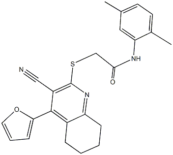 2-{[3-cyano-4-(2-furyl)-5,6,7,8-tetrahydroquinolin-2-yl]sulfanyl}-N-(2,5-dimethylphenyl)acetamide Struktur