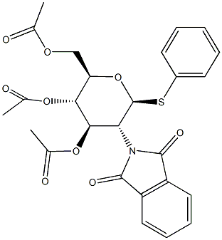 phenyl 3,4,6-tri-O-acetyl-2-deoxy-2-(1,3-dioxo-1,3-dihydro-2H-isoindol-2-yl)-1-thiohexopyranoside Struktur