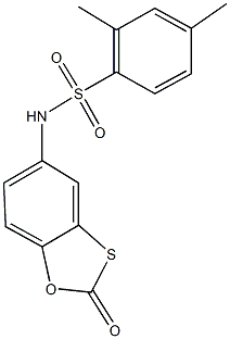 2,4-dimethyl-N-(2-oxo-1,3-benzoxathiol-5-yl)benzenesulfonamide Struktur