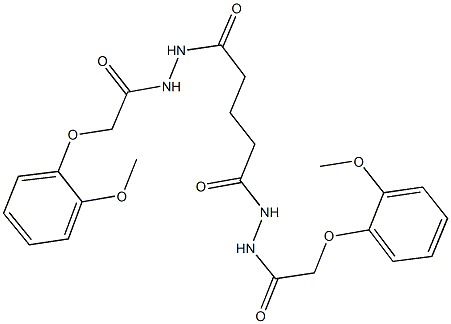 2-(2-methoxyphenoxy)-N'-(5-{2-[(2-methoxyphenoxy)acetyl]hydrazino}-5-oxopentanoyl)acetohydrazide Struktur