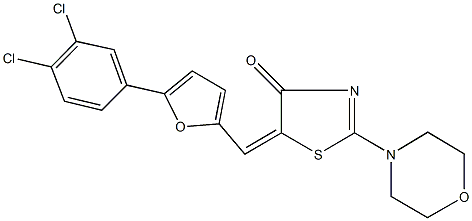 5-{[5-(3,4-dichlorophenyl)-2-furyl]methylene}-2-(4-morpholinyl)-1,3-thiazol-4(5H)-one Struktur