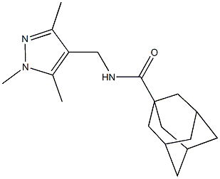 N-[(1,3,5-trimethyl-1H-pyrazol-4-yl)methyl]-1-adamantanecarboxamide Struktur