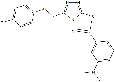 N-(3-{3-[(4-fluorophenoxy)methyl][1,2,4]triazolo[3,4-b][1,3,4]thiadiazol-6-yl}phenyl)-N,N-dimethylamine Struktur