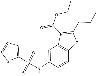 ethyl 2-propyl-5-[(2-thienylsulfonyl)amino]-1-benzofuran-3-carboxylate Struktur