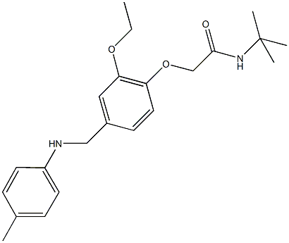 N-(tert-butyl)-2-[2-ethoxy-4-(4-toluidinomethyl)phenoxy]acetamide Struktur