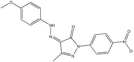 1-{4-nitrophenyl}-3-methyl-1H-pyrazole-4,5-dione 4-[(4-methoxyphenyl)hydrazone] Struktur