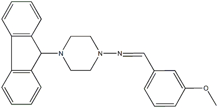 4-(9H-fluoren-9-yl)-N-(3-methoxybenzylidene)-1-piperazinamine Struktur