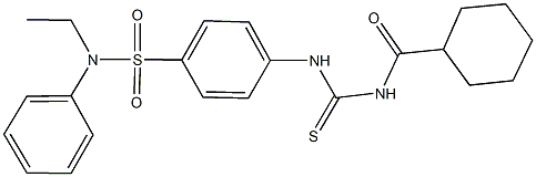 4-({[(cyclohexylcarbonyl)amino]carbothioyl}amino)-N-ethyl-N-phenylbenzenesulfonamide Struktur