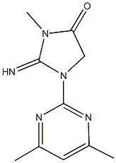 1-(4,6-dimethyl-2-pyrimidinyl)-2-imino-3-methyl-4-imidazolidinone Struktur