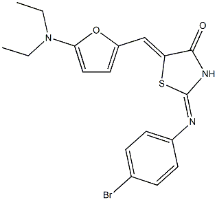 2-[(4-bromophenyl)imino]-5-{[5-(diethylamino)-2-furyl]methylene}-1,3-thiazolidin-4-one Struktur