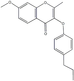 2-methyl-7-(methyloxy)-3-[(4-propylphenyl)oxy]-4H-chromen-4-one Struktur