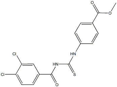 methyl 4-({[(3,4-dichlorobenzoyl)amino]carbothioyl}amino)benzoate Struktur