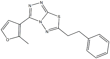 3-(2-methyl-3-furyl)-6-(2-phenylethyl)[1,2,4]triazolo[3,4-b][1,3,4]thiadiazole Struktur