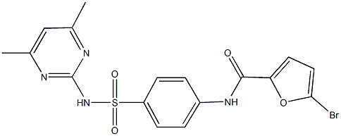 5-bromo-N-(4-{[(4,6-dimethylpyrimidin-2-yl)amino]sulfonyl}phenyl)-2-furamide Struktur