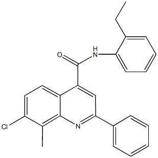 7-chloro-N-(2-ethylphenyl)-8-methyl-2-phenyl-4-quinolinecarboxamide Struktur