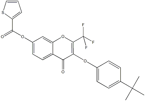 3-(4-tert-butylphenoxy)-4-oxo-2-(trifluoromethyl)-4H-chromen-7-yl 2-thiophenecarboxylate Struktur