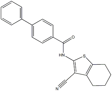 N-(3-cyano-4,5,6,7-tetrahydro-1-benzothien-2-yl)[1,1'-biphenyl]-4-carboxamide Struktur