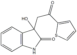 3-hydroxy-3-[2-oxo-2-(2-thienyl)ethyl]-1,3-dihydro-2H-indol-2-one Struktur