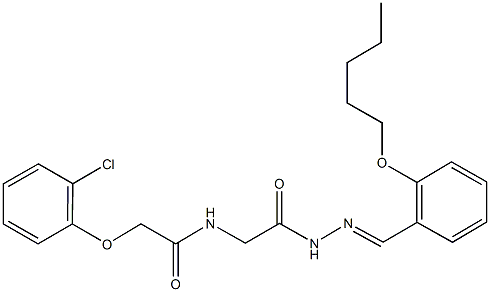 2-(2-chlorophenoxy)-N-(2-oxo-2-{2-[2-(pentyloxy)benzylidene]hydrazino}ethyl)acetamide Struktur