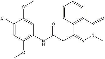 N-(4-chloro-2,5-dimethoxyphenyl)-2-(3-methyl-4-oxo-3,4-dihydro-1-phthalazinyl)acetamide Struktur