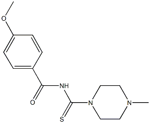 4-methoxy-N-[(4-methyl-1-piperazinyl)carbothioyl]benzamide Struktur