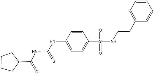 4-({[(cyclopentylcarbonyl)amino]carbothioyl}amino)-N-(2-phenylethyl)benzenesulfonamide Struktur