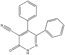 3-oxo-5,6-diphenyl-2,3-dihydro-4-pyridazinecarbonitrile Struktur