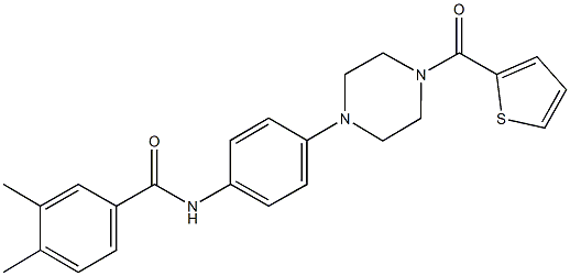 3,4-dimethyl-N-{4-[4-(2-thienylcarbonyl)-1-piperazinyl]phenyl}benzamide Struktur