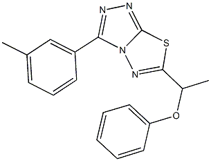 1-[3-(3-methylphenyl)[1,2,4]triazolo[3,4-b][1,3,4]thiadiazol-6-yl]ethyl phenyl ether Struktur